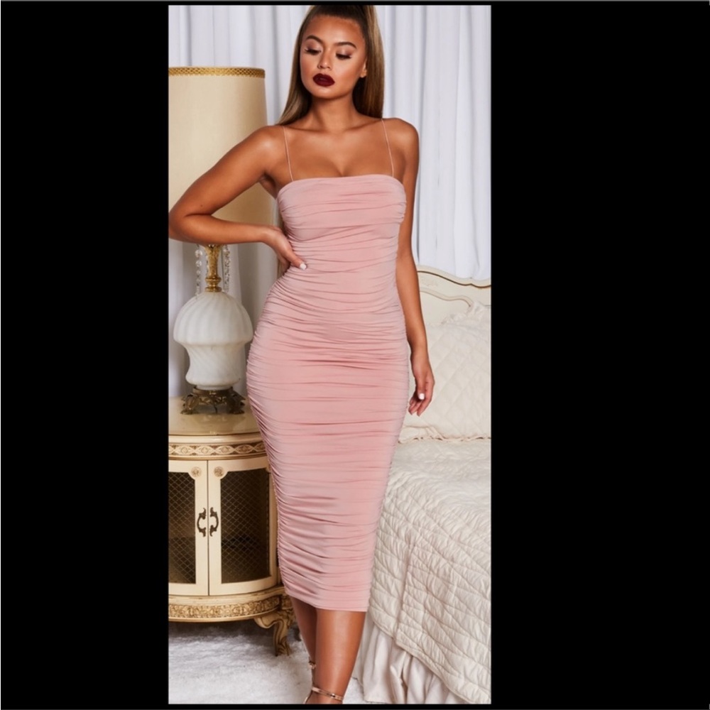 Oh Polly Ruched Midi Dress